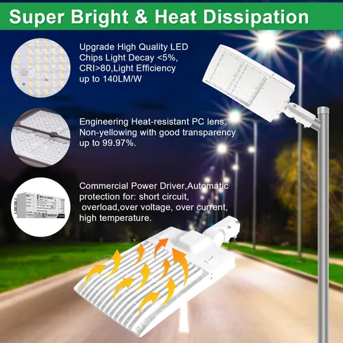 Miniatura 4 de Luces LED de estacionamiento de 480 V, 150 W, 21000 lm 5000 K, luz de calle LED blanca (equivalente a 450 W MH/HPS), iluminación de carretera