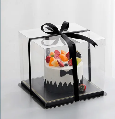 Miniatura 2 de XININSUN 6 Piezas Cajas Altas para Pasteles Transparentes Caja para pastel con Cinta, 12x12x 10 pulgadas, Ideal para Pasteles Grandes de 10" y 12