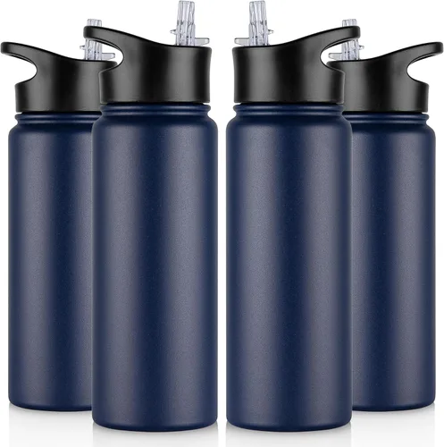 Miniatura 49 de Botella de agua aislada de 64 onzas con tapas de pajita y boquilla, jarra de agua de acero inoxidable de medio galón con mango de paracord, vacío