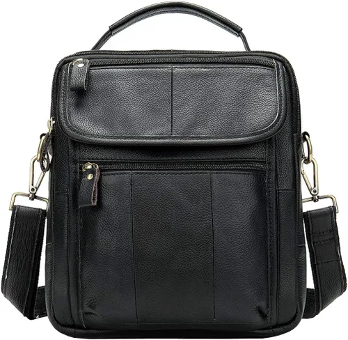 Miniatura 2 de Bolso de hombro pequeño de cuero para hombres y mujeres, para viajes al aire libre, negocios