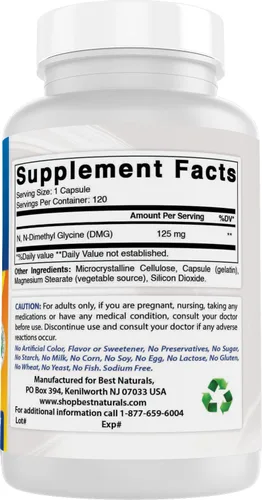 Miniatura 6 de Best Naturals DMG 125 mg 120 Cápsulas