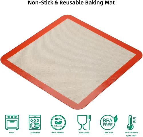 Miniatura 7 de Tapetes de silicona cuadrados para molde de pastel de 30 cm/molde de cheesecake de 30x30 cm/horno tostador/Air Fryer XL, tapete cuadrado de silicona