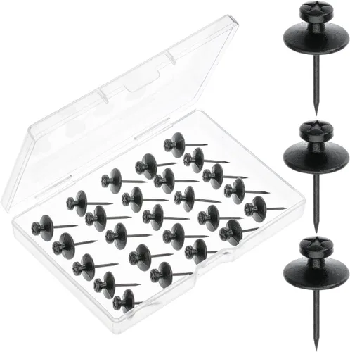 Mr. Pen - Clavos de doble cabeza para colgar cuadros, paquete de 25, negro, clavos para cuadros, tachuelas para colgar en la pared, pines,
