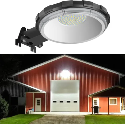 Karjoefar - Luz LED de granero, iluminación del atardecer al amanecer para exteriores con 100 W 10000 lm 5000 K luz diurna, luces de inundación de