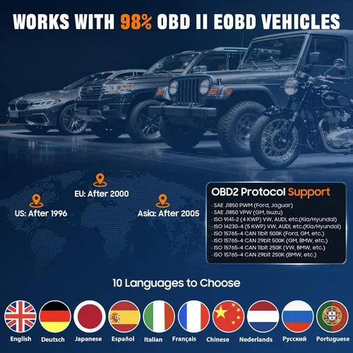 Miniatura 7 de Herramienta de diagnóstico del escáner R001 OBD2, lector de código de luz del motor, probador de voltaje de la batería, preparación I/M