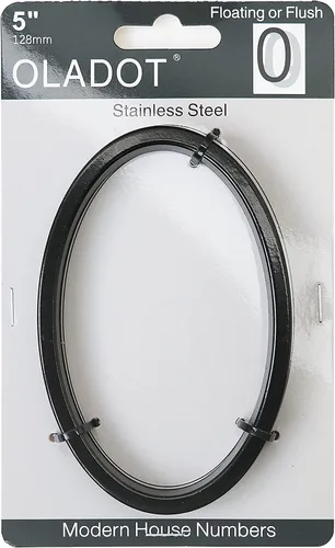 Miniatura 2 de Número flotante de 5 pulgadas para casa, acero inoxidable con revestimiento negro, diseño moderno de metal, para decorar buzón, puerta, jardín