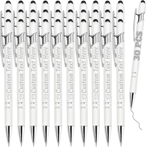 Miniatura 112 de Bolígrafos personalizados con grabado de nombre personalizado, bolígrafos de punta de lápiz con punta de lápiz personalizada, bolígrafos de Azul