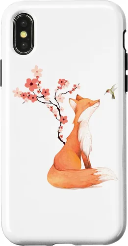 Miniatura 5 de The Cute Fox and Hummingbird Cherry Blossom Flower Present Case for iPhone 17