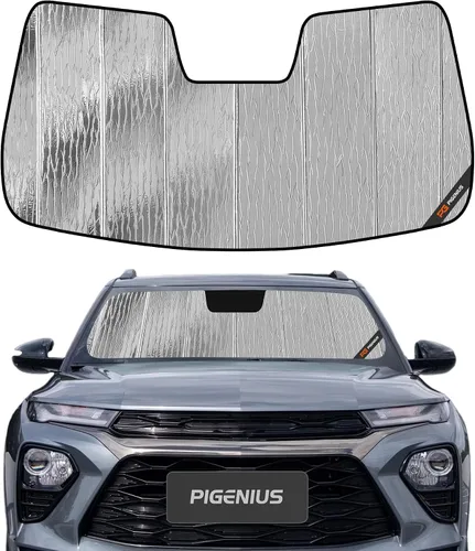 Miniatura 6 de Pigenius Parasol para parabrisas para Chevy Trailblazer 2021-2023, acabado plateado metálico