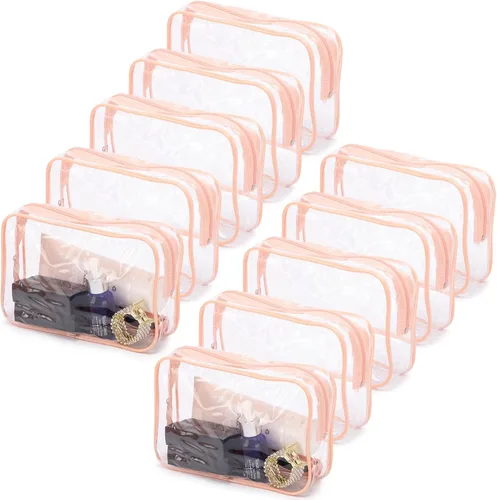 Miniatura 16 de Tbestmax 10 Piezas Bolsas de Cosméticos Transparentes Bolsas de Maquillaje Portátiles Impermeables Bolsas de Artículos de Tocador de Viaje Negro