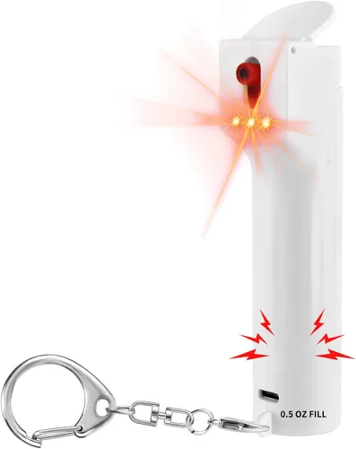 Combo de alarma personal 3 en 1 y espray de pimienta para mujeres, gel de pimienta Red Max y sirena extra fuerte y luces estroboscópicas, tapa de