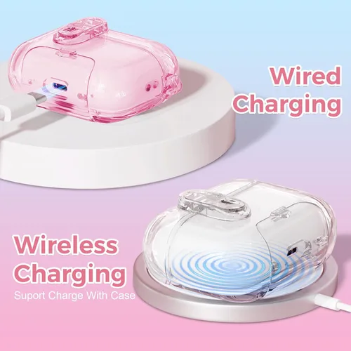 Miniatura 4 de (con bloqueo) Funda transparente compatible con bonitos Apple Airpods Pro 1/2 fundas para mujeres, TPU Transparency Air Pods Pro de 1ª 2ª