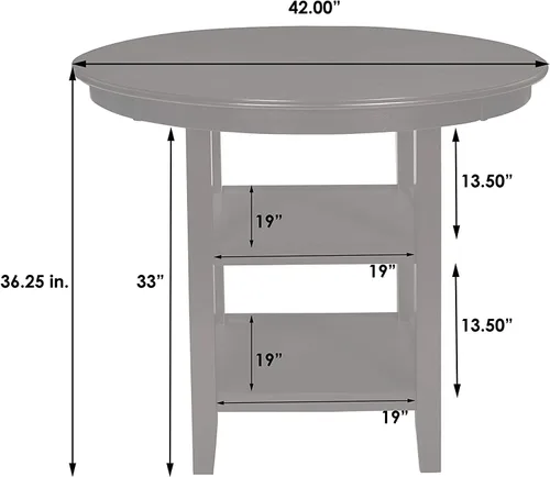 Miniatura 3 de New Classic Furniture Gia - Juego redondo de 5 piezas de altura de mostrador con 1 mesa de comedor y 4 sillas, 42 pulgadas, marrón