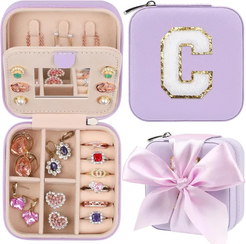 Regalos para niñas adolescentes, joyero para niñas, caja de joyería pequeña, organizador de collares, aretes, organizador de anillos, mini joyero de