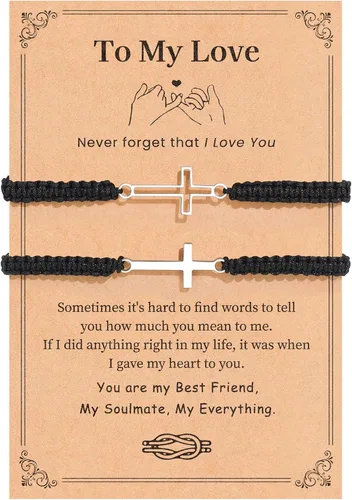 Miniatura 8 de VU100 Pulseras a juego para parejas Pulseras Regalos para novia novio Regalos de relación a larga distancia Pulseras a juego Regalo para aniversario