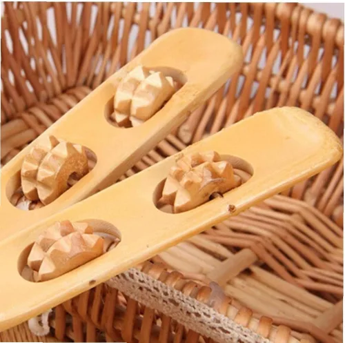 Miniatura 2 de Rascador de espalda de bambú para cuerpo de madera, masajeador manual de mango largo para cuello y hombro trasero