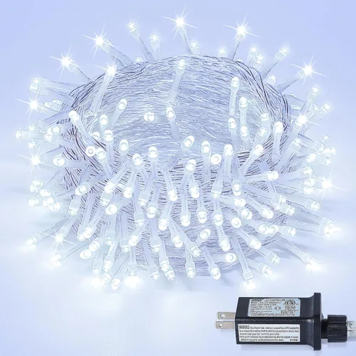 Miniatura 10 de Cadena de 200 luces LED de 98 pies, impermeables con 8 modos con memoria, fuente de alimentación certificada por UL de 30 V para el hogar, jardín