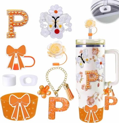 Miniatura 68 de 15 piezas de set de accesorios para vaso Stanley Cup 30oz 40oz con asa, incluye cubierta de pajita de silicona y bota, encanto de asa, encantos