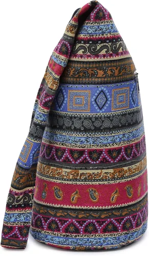 Miniatura 154 de Bolsa de hombro para mujer, de lona en estilo hippie/bohemio para llevar cruzada al hombro, disponible en diferentes colores y estampados