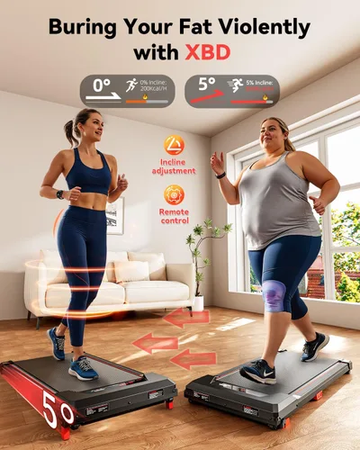 Miniatura 5 de Alfombra de Caminar con Inclinación, XBD - Caminadora para Debajo del Escritorio para Hogar y Oficina Pequeña, 2.5HP de Bajo Ruido, Portátil