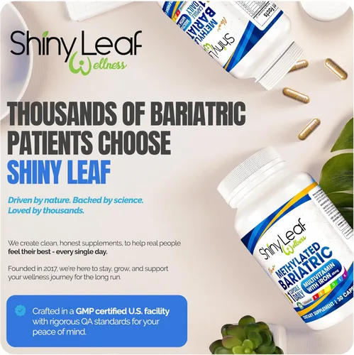 Miniatura 8 de Shiny Leaf Multivitamínico bariátrico metilado con hierro 45 mg – Cápsula una vez al día, fabricado en Estados Unidos, vitaminas bariátricas