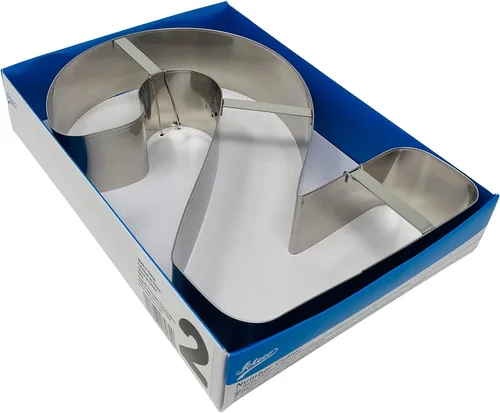 Ateco Molde y cortador de pasteles de números extra grandes, 2, 11 pulgadas de alto, plateado