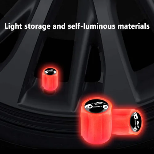 Miniatura 4 de 16 piezas de tapas fluorescentes para válvulas de neumáticos, tapa de válvula de aire para rueda de auto luminosa, accesorios de decoración