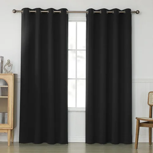 Miniatura 83 de KEQIAOSUOCAI Cortinas rosa bebé de 63 pulgadas para habitación de niñas - Con aislamiento térmico que oscurece la habitación, cortinas de ventana