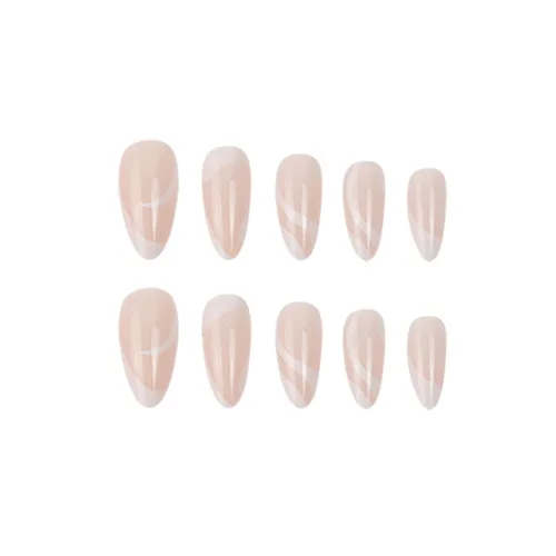 Miniatura 3 de Uñas postizas con pegamento de almendra, uñas postizas con pestañas adhesivas, uñas acrílicas para mujeres y niñas