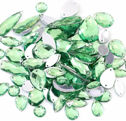 Miniatura 11 de 230 piezas de diamantes de imitación de forma mixta, piedras acrílicas con parte trasera plana, piedras de diamante para manualidades, manualidades