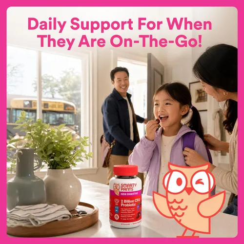 Miniatura 9 de Gomas probióticas SmartyPants para niños para la salud digestiva: suplemento de apoyo a la salud intestinal e inmunidad con 2 mil millones de CFU