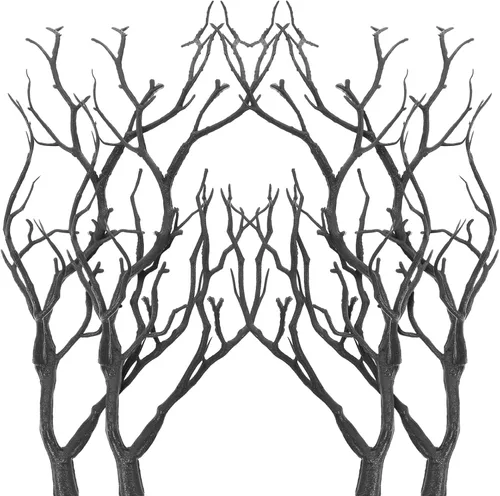 LIOOBO Ramas de árbol en forma de asta de Navidad: 4 piezas de decoración de ramas de árbol de Navidad, 13.76 ramas decorativas, negro secado