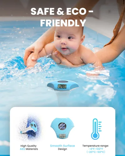 Miniatura 7 de BALDR Termómetro flotante para piscina, termómetro de piscina con energía solar, fácil de leer/usar