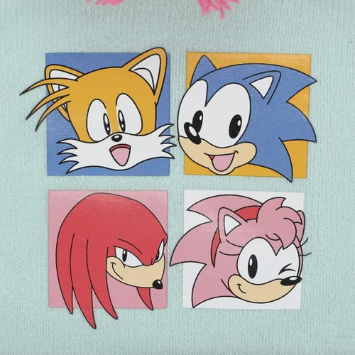 Miniatura 4 de Sonic The Hedgehog - Conjunto de gorro y guantes con puños para jóvenes color rosa y blanco, Multi colorido