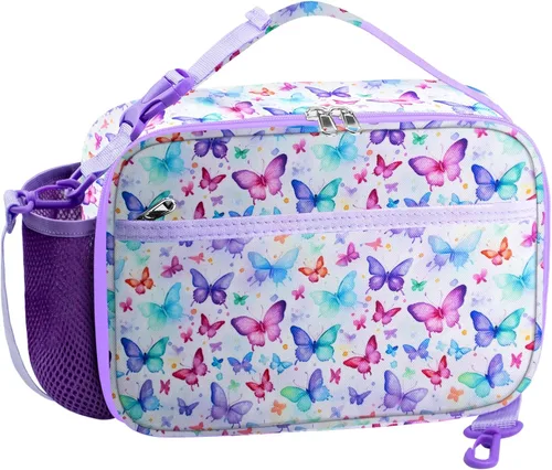 Miniatura 10 de RLGPBON Lonchera para Niños, Lonchera con Aislamiento Térmico para Niños y Niñas, Bonita Bolsa de Almuerzo y Lonchera Reutilizable para Niños