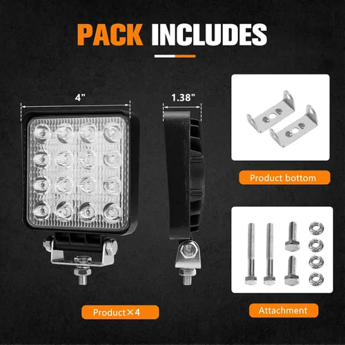 Miniatura 7 de Luz de trabajo LED 080, 4 luces de trabajo LED de 80 W de 10 cm.