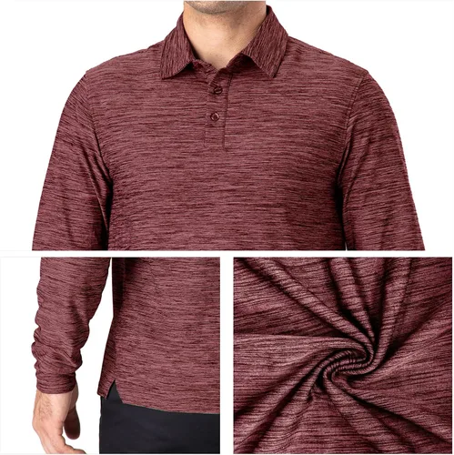 Miniatura 38 de NAVISKIN Camisas polo para hombre, de secado rápido, UPF 50, manga larga y corta, que absorben la humedad