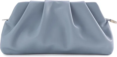 Miniatura 11 de Bolsa de noche para mujer, cartera tipo clutch con fruncidos, con cadena metálica desmontable, bolsa de hombro cruzada