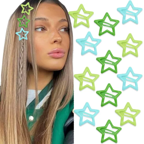 Miniatura 12 de NAISKA Pinzas para el cabello con diseño de estrella negra, antideslizantes, accesorios para niñas y mujeres (12 unidades)