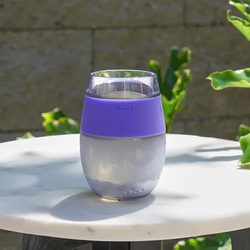 Miniatura 8 de Host Juego de 1 Vaso de Enfriamiento de Plástico con Doble Pared Aislante Congelable Vaso Enfriador de Bebidas con Gel Congelante, Copas de Vino