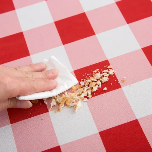 Miniatura 6 de Mantel redondo de 70 pulgadas a cuadros rojos y blancos de primavera, mantel de gingham para mesa - mantel de búfalo a cuadros de poliéster