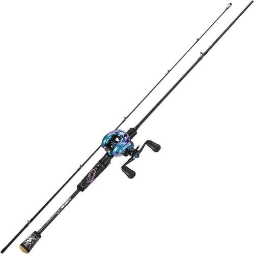 Miniatura 2 de One Bass Combo de Caña de Pescar y Carrete, Carrete de Pesca Colorido, Caña de Pescar Giratoria y de Cebo con Mango de SuperPolímero Casting-diestro