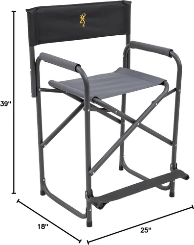 Miniatura 3 de Browning Silla de directores – Sillas plegables para exteriores fabricadas con tela duradera y marco de aluminio y acero resistente, con asiento