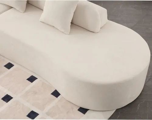 Miniatura 4 de Sofá curvo de 130.5 pulgadas para sala de estar, moderno sofá modular minimalista en nube, sofá de gran tamaño comprimido sin hueso de 3 plazas