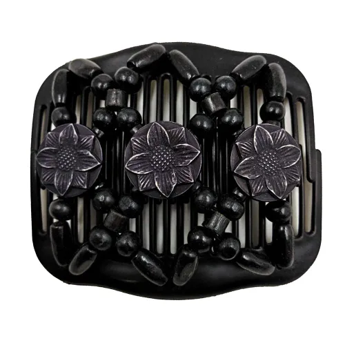 Miniatura 11 de LOVEF Peines mágicos para el cabello para mujer, con cuentas de madera, elásticos, de doble cara, clips para hacer moños, accesorios para el cabello