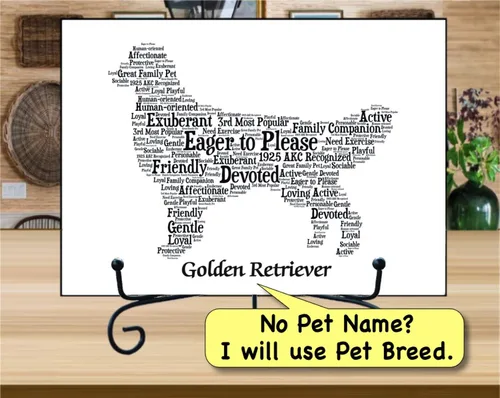 Miniatura 3 de PetArt.us Golden Retriever – Impresión artística personalizada – Nombre de mascota personalizado, regalo para los amantes de los perros o recuerdo
