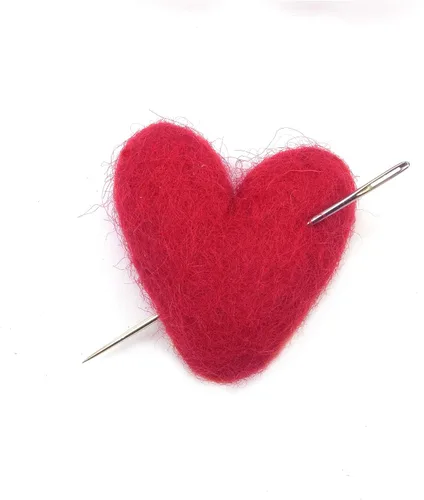 Miniatura 7 de Glaciart One Corazones de fieltro rojo – 1.5 pulgadas (10 piezas) – Fieltro de aguja – Fieltro de aguja y aceites esenciales listos – Hecho a mano