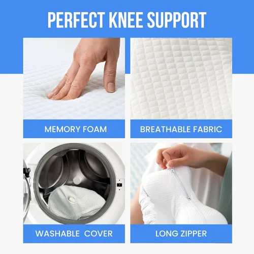 Miniatura 7 de Almohada de rodilla de espuma viscoelástica para personas que duermen de lado, dolor de cadera con correa ajustable, almohada entre las piernas