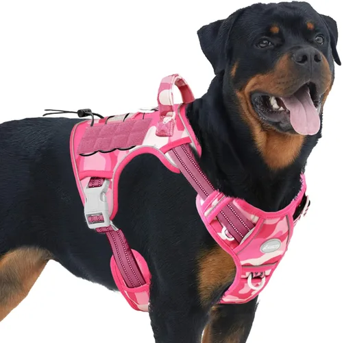 Miniatura 15 de Auroth - Arnés táctico para perros pequeños y medianos, sin tirones, arnés ajustable para mascotas, reflectante, K9, entrenamiento, trabajo, de Gris