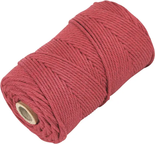 Miniatura 26 de Cordón de algodón para macramé, hilo torcido de 4 capas, cuerda de algodón natural, suministros perfectos de macramé, para hacer soportes colgantes